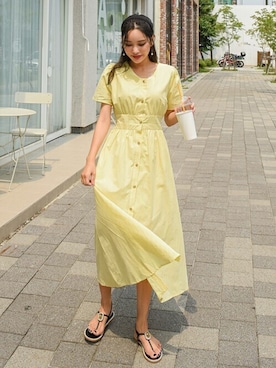 「日常」｜「アイテム（ワンピース/ドレス）」を使った、EVERY NANAさん（レディース・164cm）の夏コーディネート