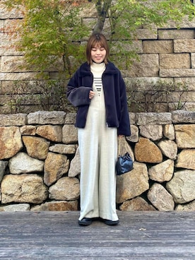 「寒い」｜「アイテム（サロペット/オーバーオール）」を使った、wakaさん（レディース・158cm）の冬コーディネート