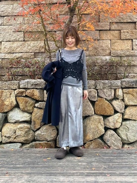 super120 リバーステンカラーコートを使った人気ファッション