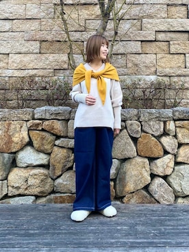 「URBAN RESEARCH（アーバンリサーチ）のアイテム（ストール/ショール）」を使った、wakaさん（レディース・158cm）の冬コーディネート