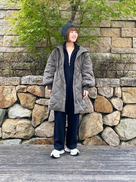 「寒い」｜「アイテム（サロペット/オーバーオール）」を使った、wakaさん（レディース・158cm）の秋コーディネート