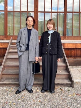 「寒い」｜「アイテム（サロペット/オーバーオール）」を使った、wakaさん（レディース・158cm）の秋コーディネート