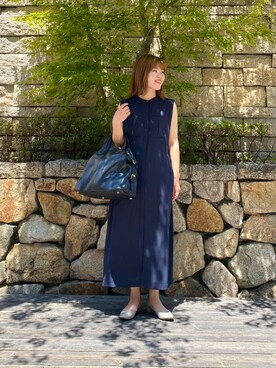 「URBAN RESEARCH（アーバンリサーチ）のレザーボストンバッグ（ボストンバッグ）」を使った、wakaさん（レディース・158cm）の夏コーディネート