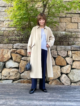 「URBAN RESEARCH（アーバンリサーチ）のアイテム（ステンカラーコート）」を使った、wakaさん（レディース・158cm）の冬コーディネート