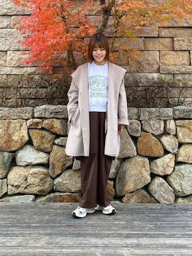「URBAN RESEARCH（アーバンリサーチ）のアイテム（スラックス）」を使った、wakaさん（レディース・158cm）の冬コーディネート