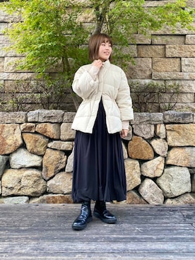 「寒い」｜「アイテム（ダウンジャケット/コート）」を使った、wakaさん（レディース・158cm）の冬コーディネート
