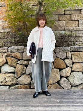 「冬の差し色コーデ」｜wakaさん（レディース・158cm）の冬コーディネート