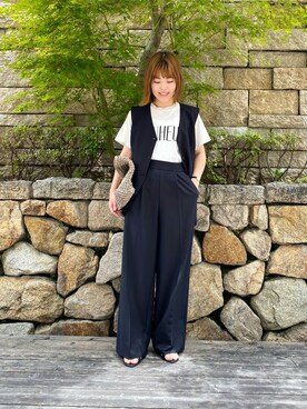 「LAPUIS（ラピュイ）のアイテム（アクセサリー）」を使った、wakaさん（レディース・158cm）の夏コーディネート