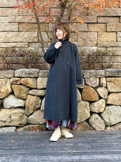 セール】カシミヤ混強縮キーネックニットプルオーバー（ニット