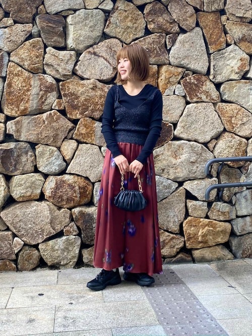 セール】フラワープリントギャザーロングスカート（スカート）｜URBAN