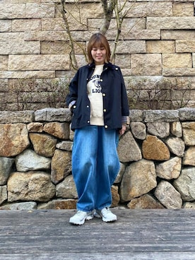 「アーバンリサーチ」｜「アイテム（スウェット）」を使った、wakaさん（レディース・158cm）の冬コーディネート