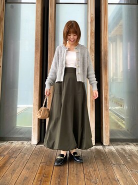 「URBAN RESEARCH（アーバンリサーチ）のハイウエストバルーンスカート（スカート）」を使った、wakaさん（レディース・158cm）の冬コーディネート