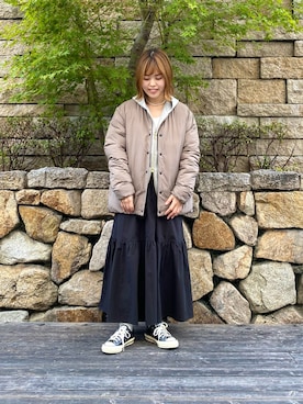 「アイテム（ダウンジャケット/コート）」を使った、wakaさん（レディース・158cm）の秋コーディネート