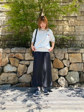「アイテム（スウェット）」を使った、wakaさん（レディース・158cm）の夏コーディネート