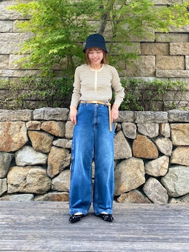 「KIJIMA TAKAYUKI」｜「アイテム（パンツ）」を使った、wakaさん（レディース・158cm）の夏コーディネート