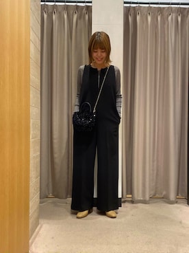 「骨格ウェーブ」｜「アイテム（オールインワン・サロペット）」を使った、wakaさん（レディース・158cm）の秋コーディネート