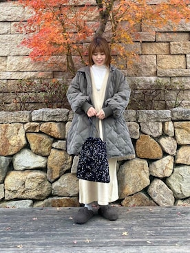 「URBAN RESEARCH（アーバンリサーチ）のアイテム（レッグウェア）」を使った、wakaさん（レディース・158cm）の冬コーディネート