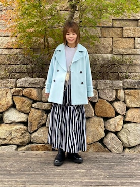 「冬の差し色コーデ」｜「アイテム（ワンピース/ドレス）」を使った、wakaさん（レディース・158cm）の冬コーディネート