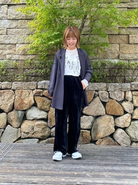「骨格ウェーブ」｜「アイテム（その他アウター）」を使った、wakaさん（レディース・158cm）の秋コーディネート