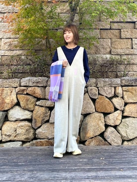 「URBAN RESEARCH（アーバンリサーチ）のアイテム（ストール/ショール）」を使った、wakaさん（レディース・158cm）の冬コーディネート