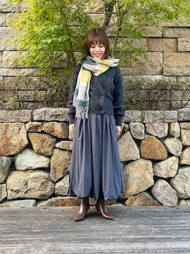 「URBAN RESEARCH（アーバンリサーチ）のアイテム（ストール/ショール）」を使った、wakaさん（レディース・158cm）の冬コーディネート