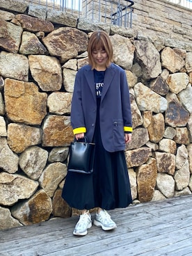 「URBAN RESEARCH（アーバンリサーチ）のハイウエストバルーンスカート（スカート）」を使った、wakaさん（レディース・158cm）の冬コーディネート