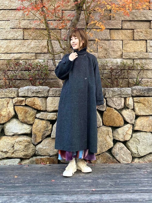 セール】カシミヤ混強縮キーネックニットプルオーバー（ニット