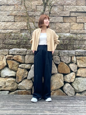 「URBAN RESEARCH（アーバンリサーチ）のコットンボイルショートフレアシャツ（シャツ/ブラウス）」を使った、wakaさん（レディース・158cm）の春コーディネート