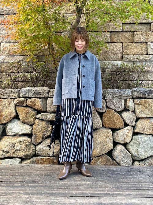 【新品未使用品】タグ付　アーバンリサーチ　ウールモッサショートコート　グレー セール】ウールモッサショートコート（その他アウター）｜URBAN