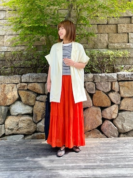 「URBAN RESEARCH（アーバンリサーチ）のアイテム（ブレスレット）」を使った、wakaさん（レディース・158cm）の夏コーディネート