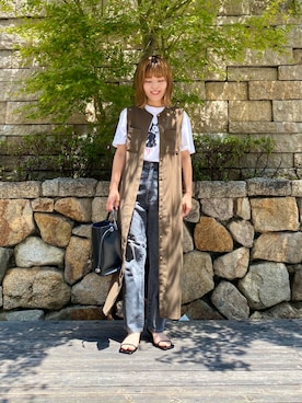 「PIENI（ピエニ）のPIENI　KUU（トートバッグ）」を使った、wakaさん（レディース・158cm）の夏コーディネート