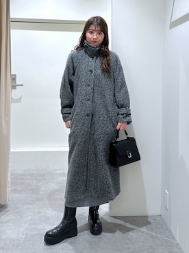 「FREE'S MART（フリーズマート）のアイテム（ステンカラーコート）」を使った、tomoさん（レディース・161cm）の冬コーディネート