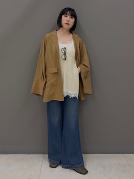 「KBF（ケイビーエフ）のアイテム（トップス）」を使った、まこぴさん（レディース・161cm）の秋コーディネート