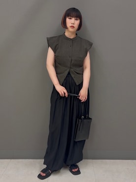 「KBF（ケイビーエフ）のアイテム（バッグ）」を使った、まこぴさん（レディース・161cm）の夏コーディネート