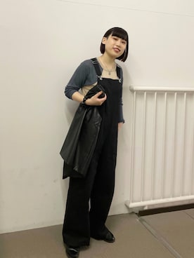 「ラグランTシャツ」｜「アイテム（オールインワン・サロペット）」を使った、まこぴさん（レディース・162cm）の夏コーディネート