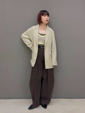 「KBF（ケイビーエフ）のアイテム（トップス）」を使った、まこぴさん（レディース・161cm）の春コーディネート