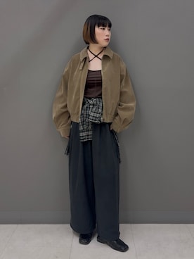 「KBF（ケイビーエフ）のアイテム（その他パンツ）」を使った、まこぴさん（レディース・161cm）の夏コーディネート