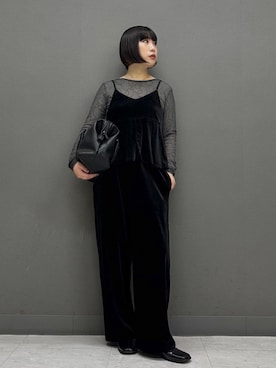 「KBF（ケイビーエフ）のアイテム（キャミソール）」を使った、まこぴさん（レディース・161cm）の秋コーディネート