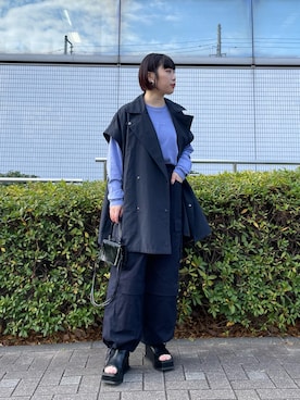 「ボーイッシュ」｜「アイテム（その他アウター）」を使った、まこぴさん（レディース・161cm）の冬コーディネート
