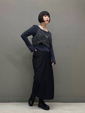 「アイテム（その他トップス）」を使った、まこぴさん（レディース・161cm）の秋コーディネート