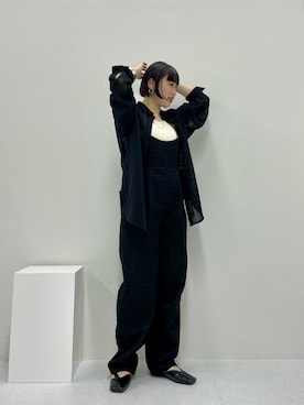 「春ニット」｜「アイテム（サロペット/オーバーオール）」を使った、まこぴさん（レディース・161cm）の冬コーディネート
