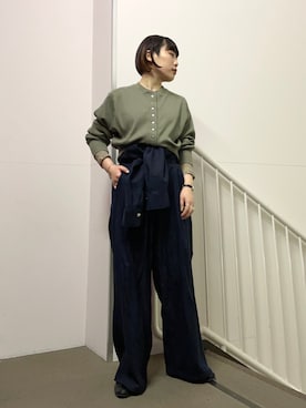 「アレンジ」｜「アイテム（オールインワン・サロペット）」を使った、まこぴさん（レディース・162cm）の冬コーディネート