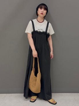 「KBF（ケイビーエフ）のアイテム（帽子）」を使った、まこぴさん（レディース・161cm）の夏コーディネート
