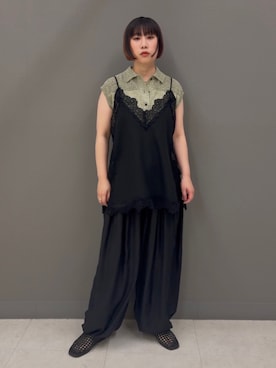 「KBF（ケイビーエフ）のアイテム（パンツ）」を使った、まこぴさん（レディース・161cm）の夏コーディネート