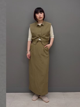 「アイテム（セットアップ）」を使った、まこぴさん（レディース・161cm）の春コーディネート