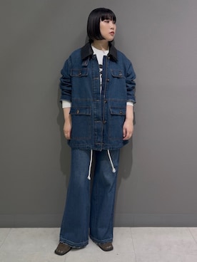 「KBF（ケイビーエフ）のアイテム（ジャケット/アウター）」を使った、まこぴさん（レディース・161cm）の秋コーディネート