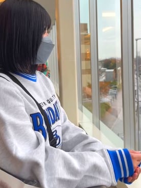 「BEN DAVIS（ベンデイビス）のアイテム（スウェット）」を使った、みーかわうそさん（レディース・157cm）の秋コーディネート