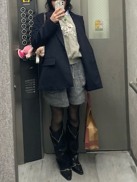 「アイテム（テーラードジャケット）」を使った、nagisaさん（レディース・162cm）の冬コーディネート