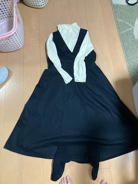 「Honeys（ハニーズ）のアイテム（ジャンパースカート）」を使った、しろたまさん（レディース・160cm）の冬コーディネート