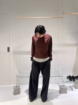 「Toironier（トワロニエ）のToironier/トワロニエ/2Tuck Wide Pants-N（スラックス、ブラック系）」を使った、gdn_taiyoさん（メンズ・174cm）の夏コーディネート